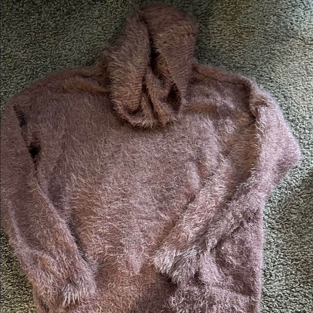 Cozy Fuzzy turtleneck Sweater - purple